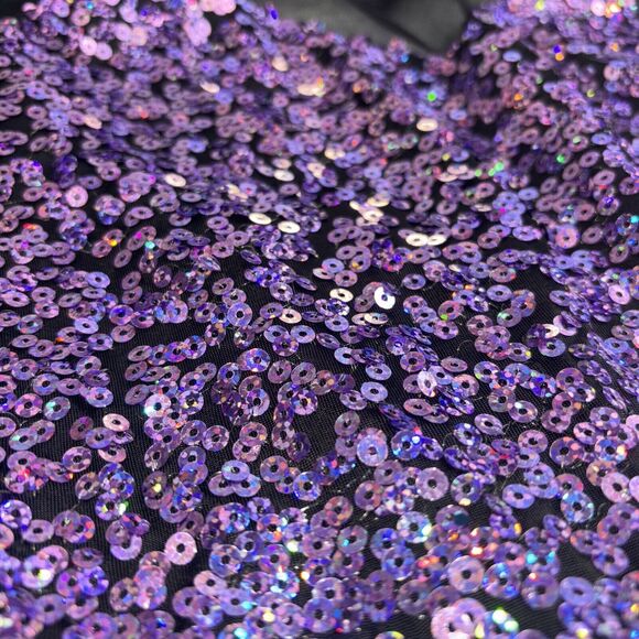 Art Stone Valerie Purple Black Sequin Dance Romper with Skirt Size LA Large - Picture 7 of 16